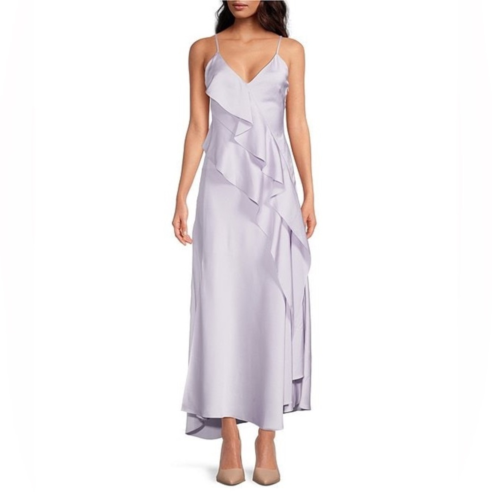 Gianni Bini asymmetrical bridesmaids dress size 12, lilac lavender purple formal